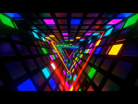 🌈 4K Screensaver | Colorful Neon Triangle Tunnel – Psychedelic VJ Loop (No Sound) 🔺