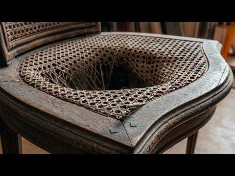 (sfida) restauro vecchia sedia in paglia di vienna stile luigi XVI