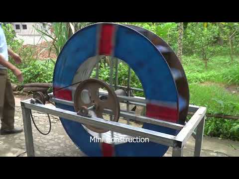 Construction of giant water wheel hydroelectric power plant
