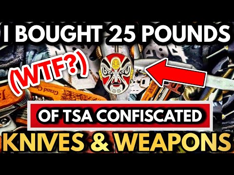 NO WAY!! - I Bought 25 POUNDS Of TSA Confiscated Knives & Weapons! - WTF IS THIS!? - Part 2