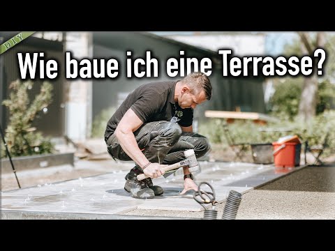 Terrasse bauen / Terrassenplatten richtig legen - wir zeigen euch das! Anleitung.
