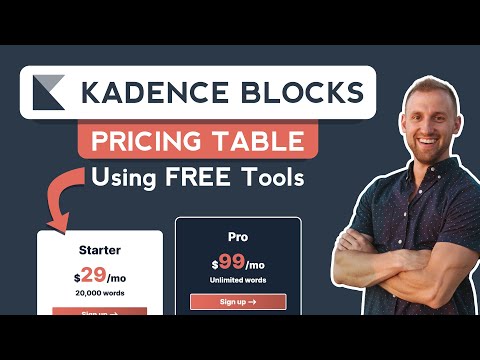 [FREE] Kadence Blocks Tutorial - How to Build a Beautiful Pricing Table That Converts