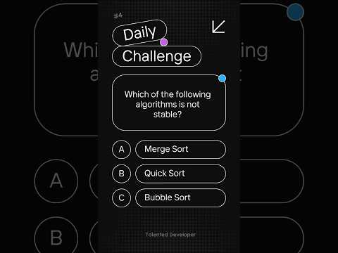 Which of the following algorithms is not stable? #dsa #datastructure #shorts