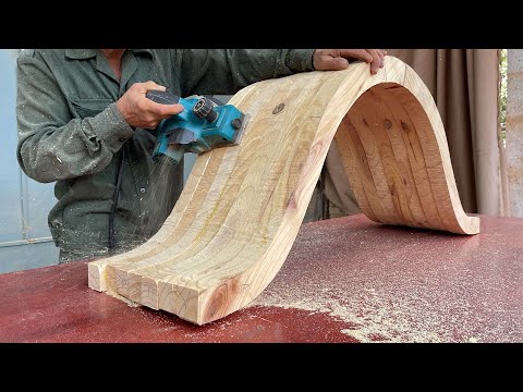A Table With Perfect Soft Curves From Wooden Strips // Extremely Useful Curved Wood Crafting Project