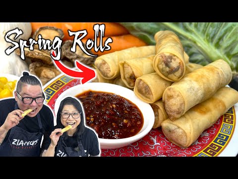 How Chinese Chefs make SPRING ROLLS and Sweet Chilli Sauce 🌶️ Mum and Son Pro Chefs Cook!