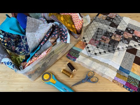 Simple 16 inch block quilt using only 2 1/2 inch STRIPS!  7th in our series to use leftover strips!