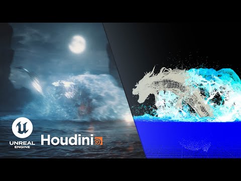Unreal Engine 5 x Houdini Water Dragon Behind The Scenes Making Of  #unrealengine #ue5 #dragon #bts