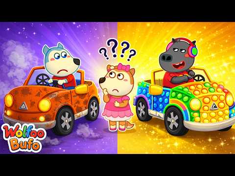 Wolfoo and Bufo | From Dirty Toy Car to Rainbow Pop It Car! Amazing DIY Makeover 🚗🌈