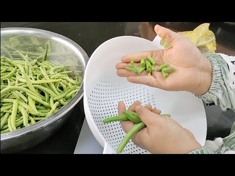 تخزين الفاصوليا الخضراء وحفظها بلونها الاخضر وقرمشتها من السنة لسنة
