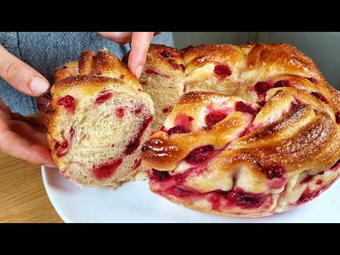 The most delicious RASPBERRY bread, incredibly easy and tasty