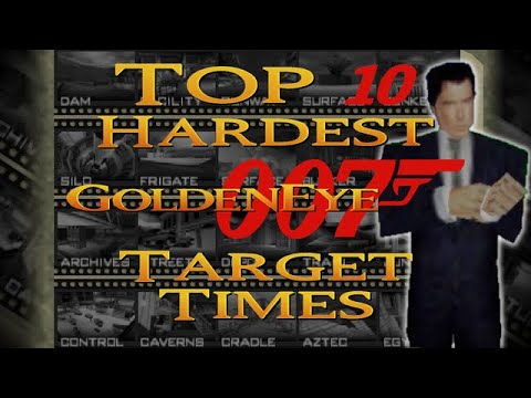 TOP 10 Hardest Target Times / Cheats in Goldeneye [Nintendo 64 Capture] Unlocking ALL CHEATS