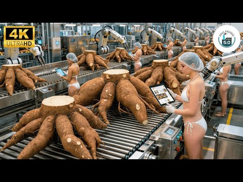 Inside the Factory: China’s Giant Cassava Flour Process (Full Process)