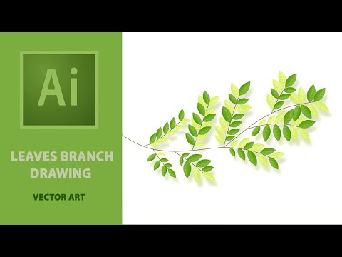 How to draw a leaves  branch in Adobe Illustrator | #howto #illustrator #tutorial  #youtubeshorts