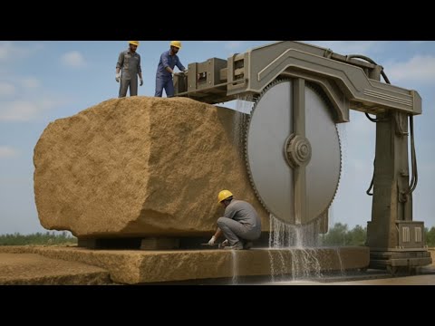 Marble Slabs Making Production  In The Factory Works