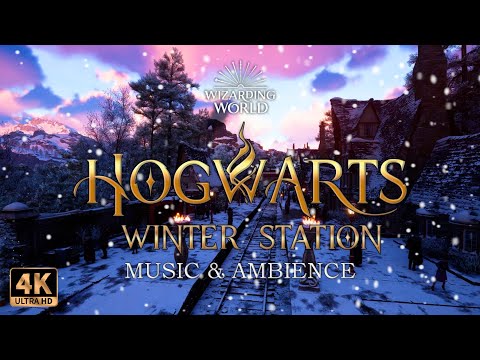 🚂 WINTER HOGSMEADE STATION | ❄️ Study & Sleep Ambience 4K