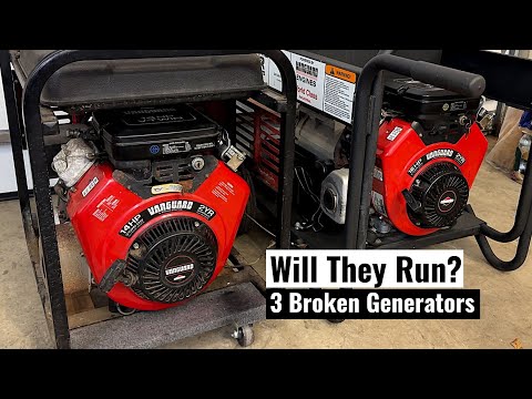 Three Broken Briggs Vanguard Generators.  Will They Run and Make Power Again?