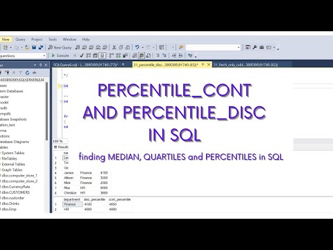 SQL|PERCENTILE_DISC and PERCENTILE_CONT|Finding Median and Quartiles in SQL|SQL Analytical functions