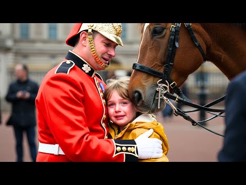 Royal Guards & Horses BREAK Character for SPECIAL NEEDS Visitors -UNEXPECTED Act of Kindness