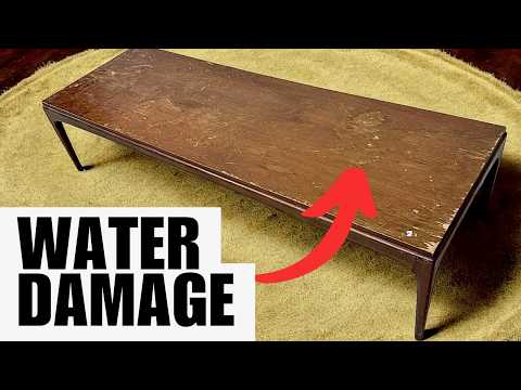 I think this was in a FLOOD! Restoring a DIRTY water damaged coffee table