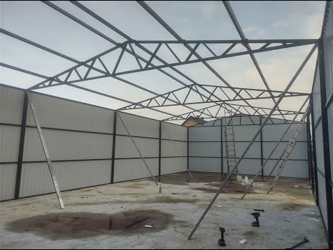 Budowa w pojedynkę 14# Garaż blaszany 105 m2