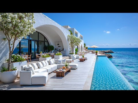 Morning Coastal Resort Ambience ~ Positive Bossa Nova Jazz & Smooth Sound of Waves for Happy Moods