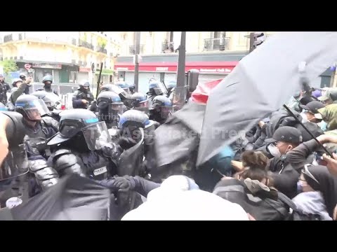 Clashes between police and protesters near Paris' Gare du Nord train station