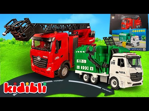 Juguetes Camión de Basura en Llamas! 🔥 Camiones de Bomberos al Rescate | Vídeo Infantil | Kidibli