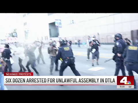 Six dozen people arrested after ‘No Kings' protest in downtown LA