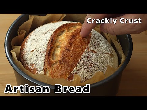 4 Ingredients NO KNEAD Artisan bread without DUTCH OVEN . Everyone can make !!