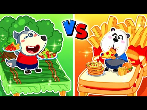 The Bed: Healthy Food and Fast Food🥦🍕Which Bed Collapses Faster? | Educational 2D Animation