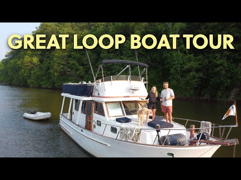 GREAT LOOP Boat Tour! (Looping On A Budget) 36-Foot 1985 Marine Trader Europa | FULL EXTENSIVE TOUR