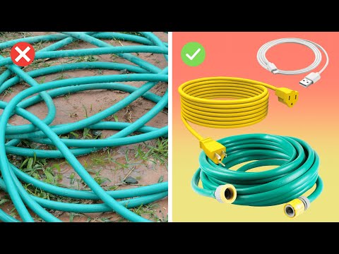 LIFE HACK: How To Roll Up Any Garden Hose or Electrical Cord