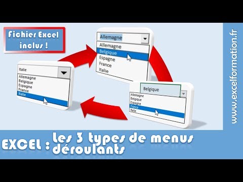 Les trois types de menus déroulants d'Excel