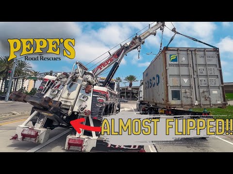 Insane Heavy Rescue!! Overloaded Container Pushes Rotator to the Limit