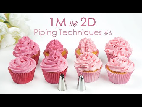 1M vs 2D - Comparing Piping Tips - Cupcake Piping Tip Techniques Tutorial