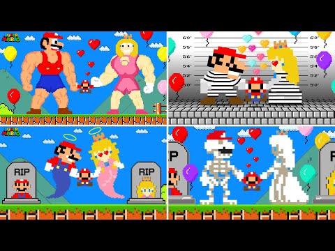 Super Mario Bros., Muscle, Ghost & Skeleton Mario + Peach Adopt Tiny Mario (ALL EPISODES)