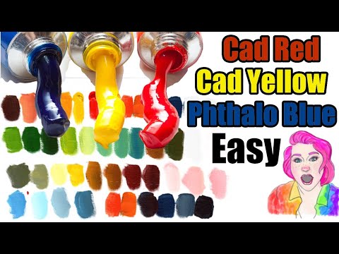 Easy Primary Colors How to color Mix | Cad Red, Cad Yellow, Phthalo Blue | #16 | Theartsherpa