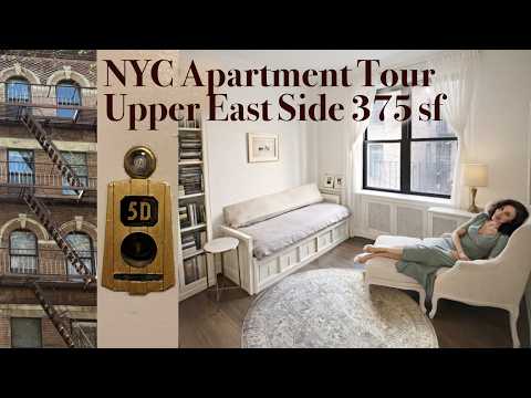 NYC Apartment Tour UPPER EAST SIDE 375 sf Studio with Parisian Decor Minimalism Small Living UES