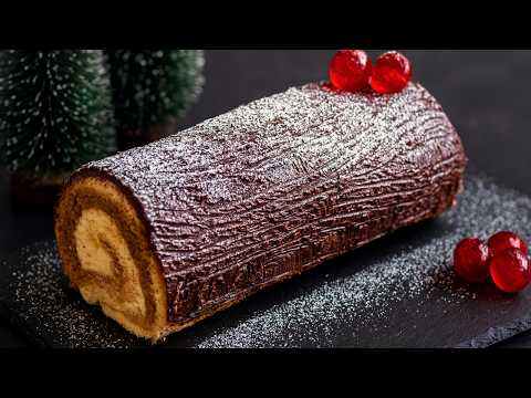 Christmas Yule Log Cake Recipe 🎄✨ Coffee flavored - Bûche de Noël 🎄