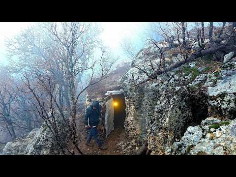 I Returned to My Hidden Stone Shelter — Alone in the Rain | Wildlife Winter Camping & Nature ASMR