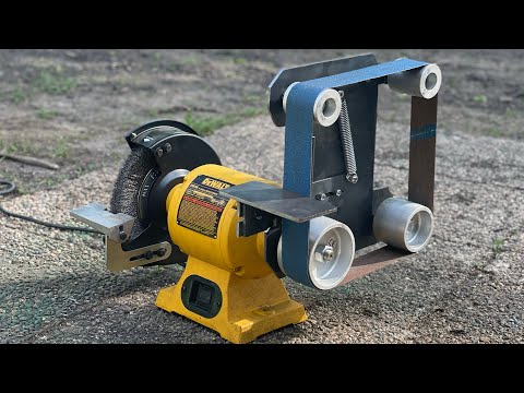 HOMEMADE dewalt bench grinder 2X42 BELT GRINDER DIY