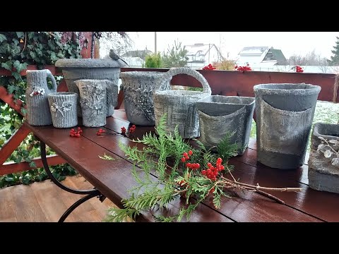 Круговорот Старья в Природе✅ Как сделать Вазоны,Кашпо Корзины, Кувшины из цемента Декор Вёдер #сад
