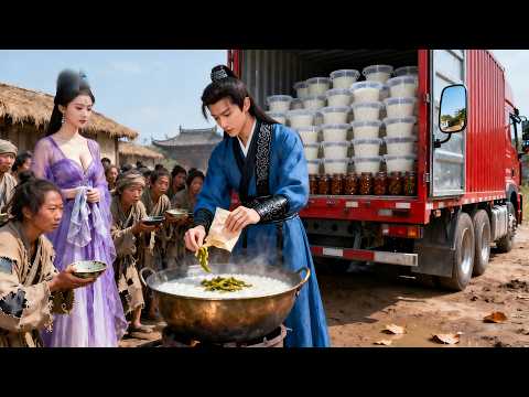 Boy with porridge & pickles travels to ancient times, saves people, worshipped by emperor & beauties
