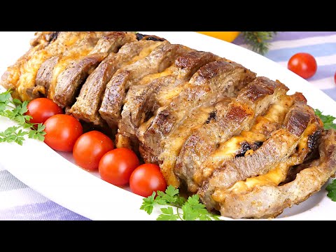 ⭐Festive meat "Accordion" with prunes and dried apricots! Delicious oven-baked pork!