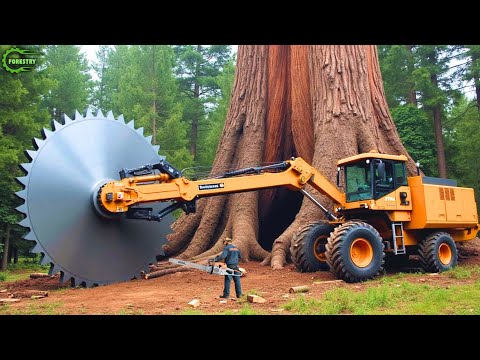 Extreme Dangerous Fastest Big Chainsaw Cutting Tree Machines | Monster Stump Removal Excavator #83