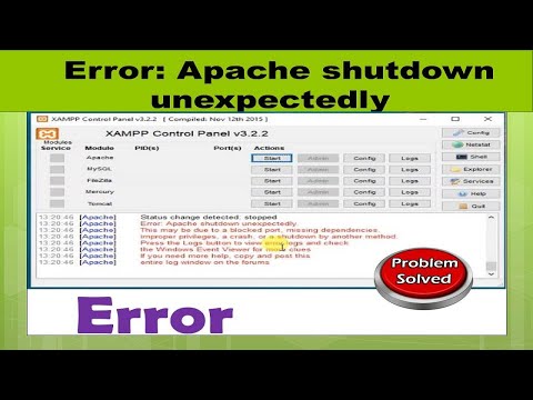 FIX Error: Apache shutdown unexpectedly This may be due to a blocked port.