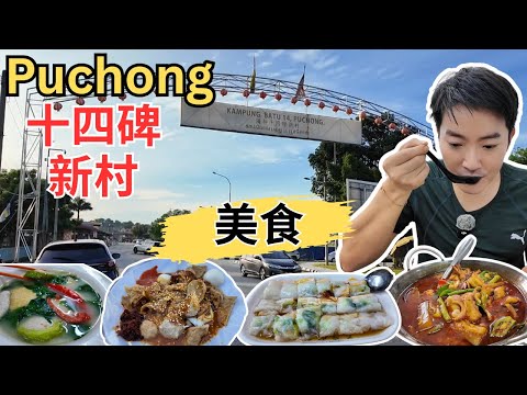 [Puchong Batu 14 ~ 蒲种十四碑美食] 大推路边三轮摩托猪肠粉！三家酿豆腐比一比！石磨猪肠粉和烧腊！福利来asam海鲜煲！本地人推荐伟记西刀鱼丸！逛巴刹！