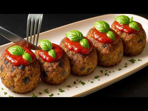 Die Aubergine, die alle verrückt macht! Das beste Rezept für Auberginen-Fleischbällchen! Lecker