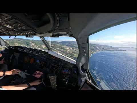 CHALLENGING LANDING AT MADEIRA FUNCHAL AIRPORT -  B737 COCKPIT VIEW (WITH ATC & INTERCOM AUDIO 4K)