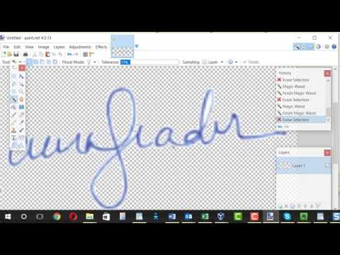 Create signature image with transparent background